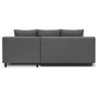 Voir la diapositive 6 : MARKET24 Canapé d'angle droit convertible MIKA 3 places - Tissu gris clair - Coffre de rangement - L218 x P98/145 x H84 cm