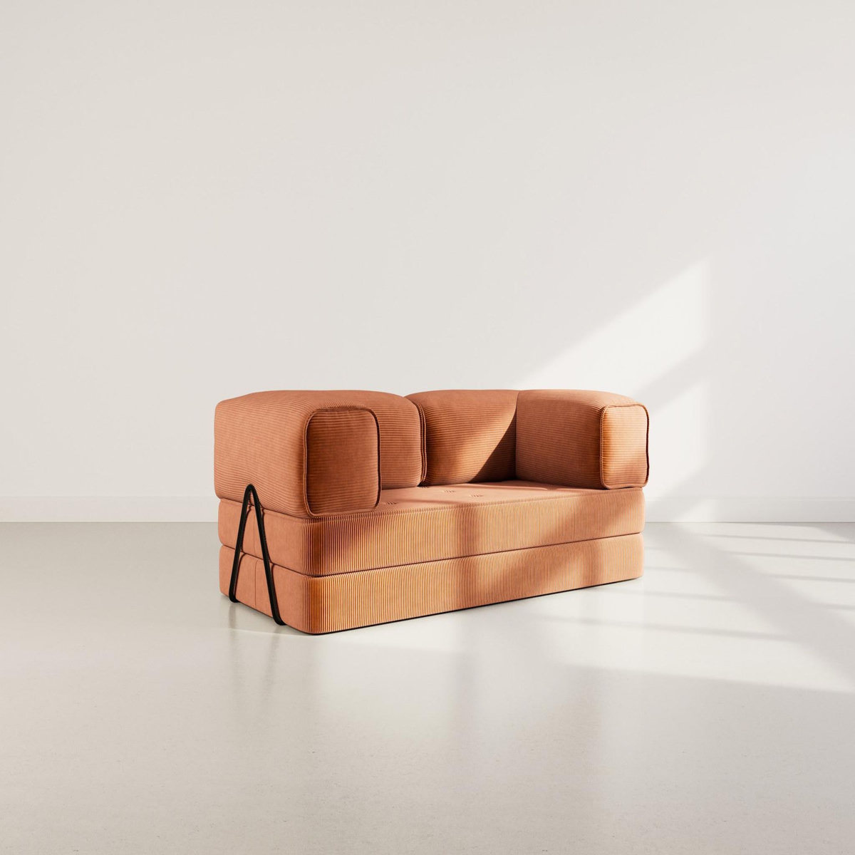 LISA DESIGN Poppy - canapé 3 places convertible en velours côtelé