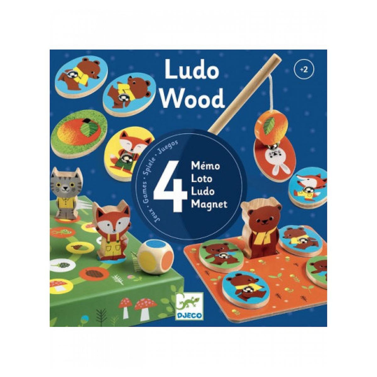 Djeco Ludowood quatre jeux