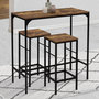 Voir la diapositive 2 : ID MARKET Ensemble table haute de bar DAYTON 100 cm et 4 chaises de bar effet vieilli design industriel