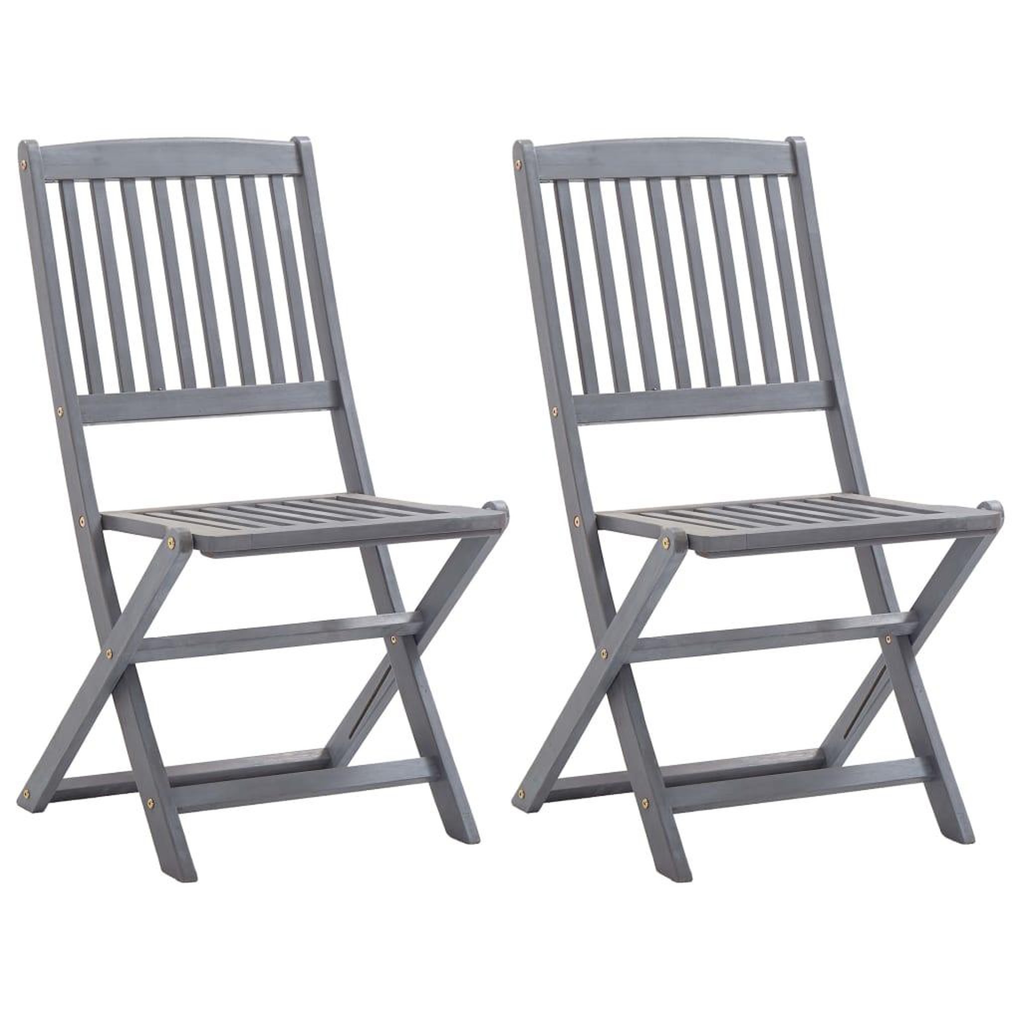 Voir la diapositive 2 : VIDAXL Chaises pliables d'exterieur lot de 2 et coussins Bois d'acacia
