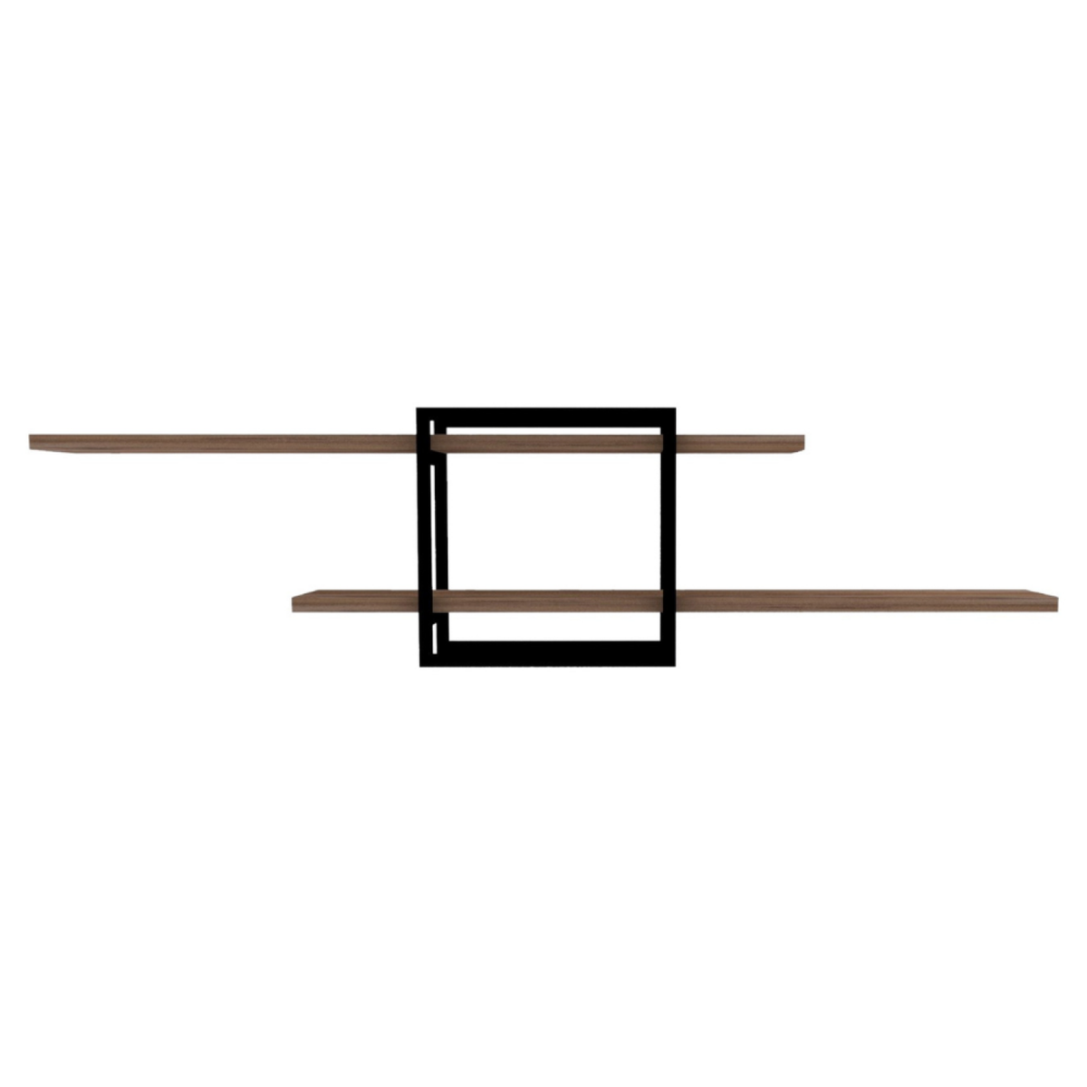 CONCEPT USINE Etagère murale design - 2 rangements - bois et noir PARO