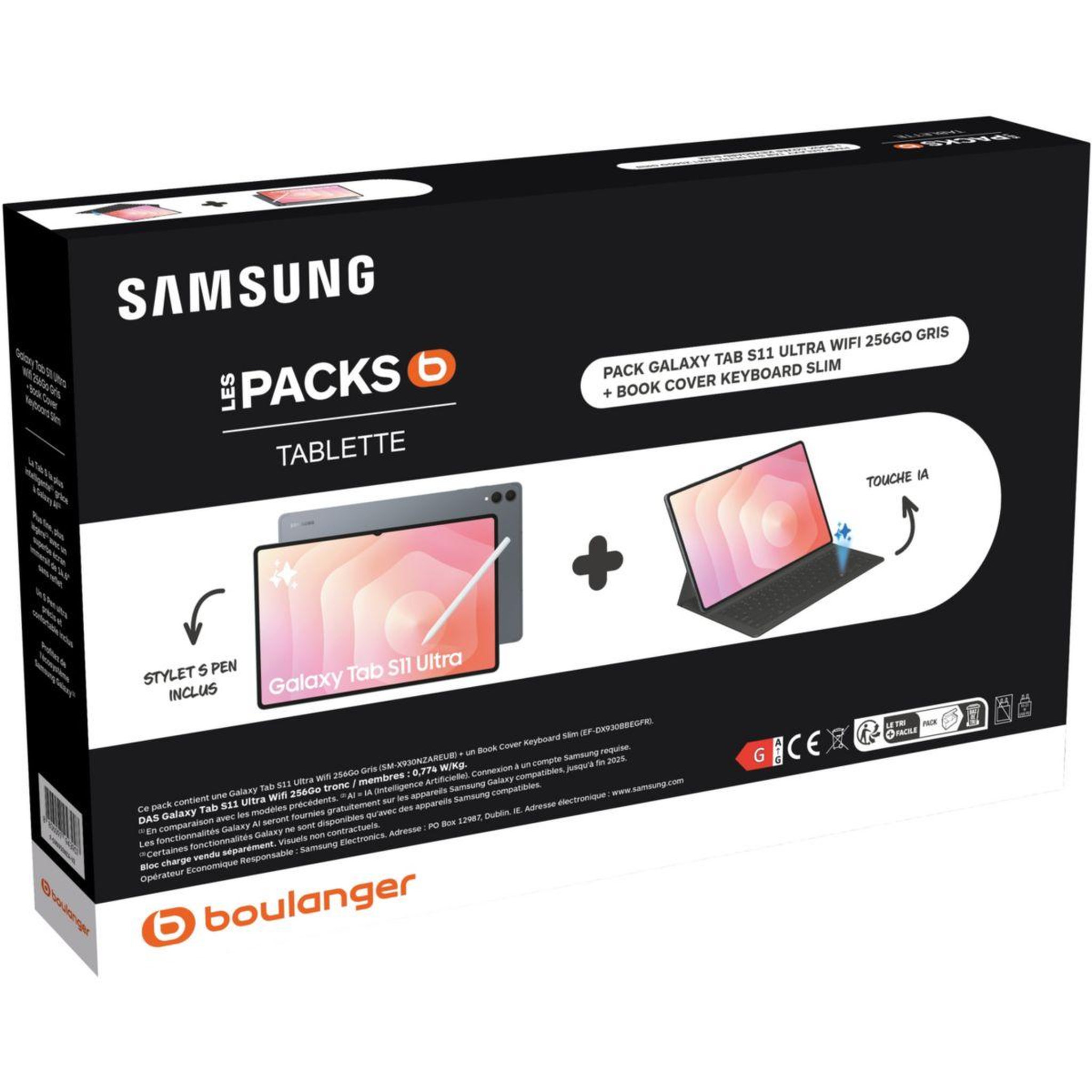 Voir la diapositive 3 : Samsung Tablette android pack galaxy tab s11 ultra 256go avec galaxy ia + keyboard