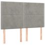 Voir la diapositive 4 : VIDAXL Tete de lit a LED Gris clair 144x5x118/128 cm Velours