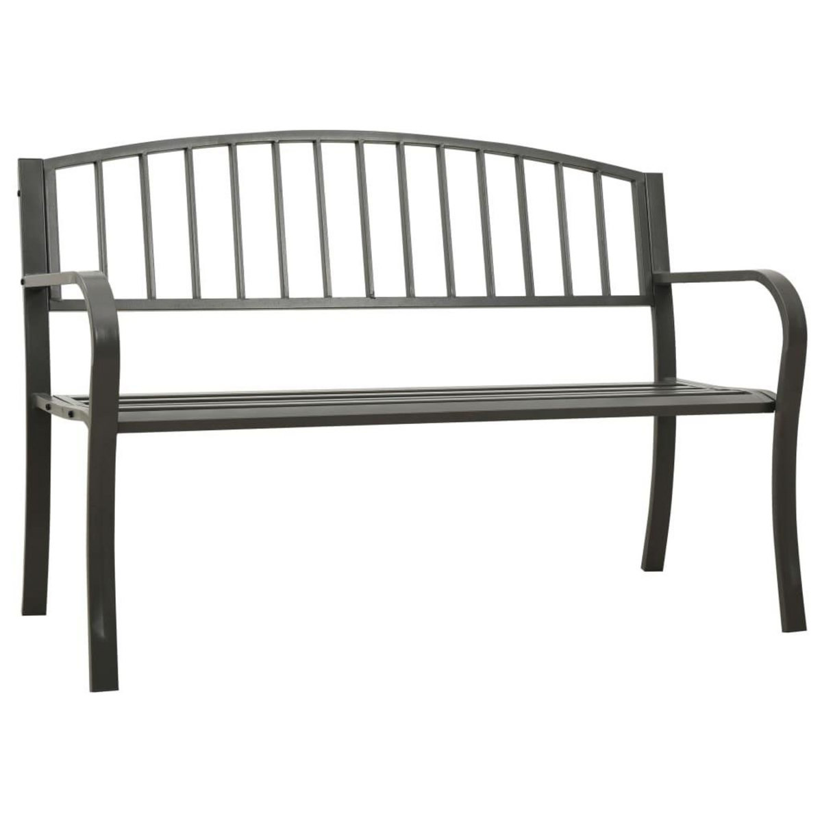 VIDAXL Banc de jardin 125 cm acier gris