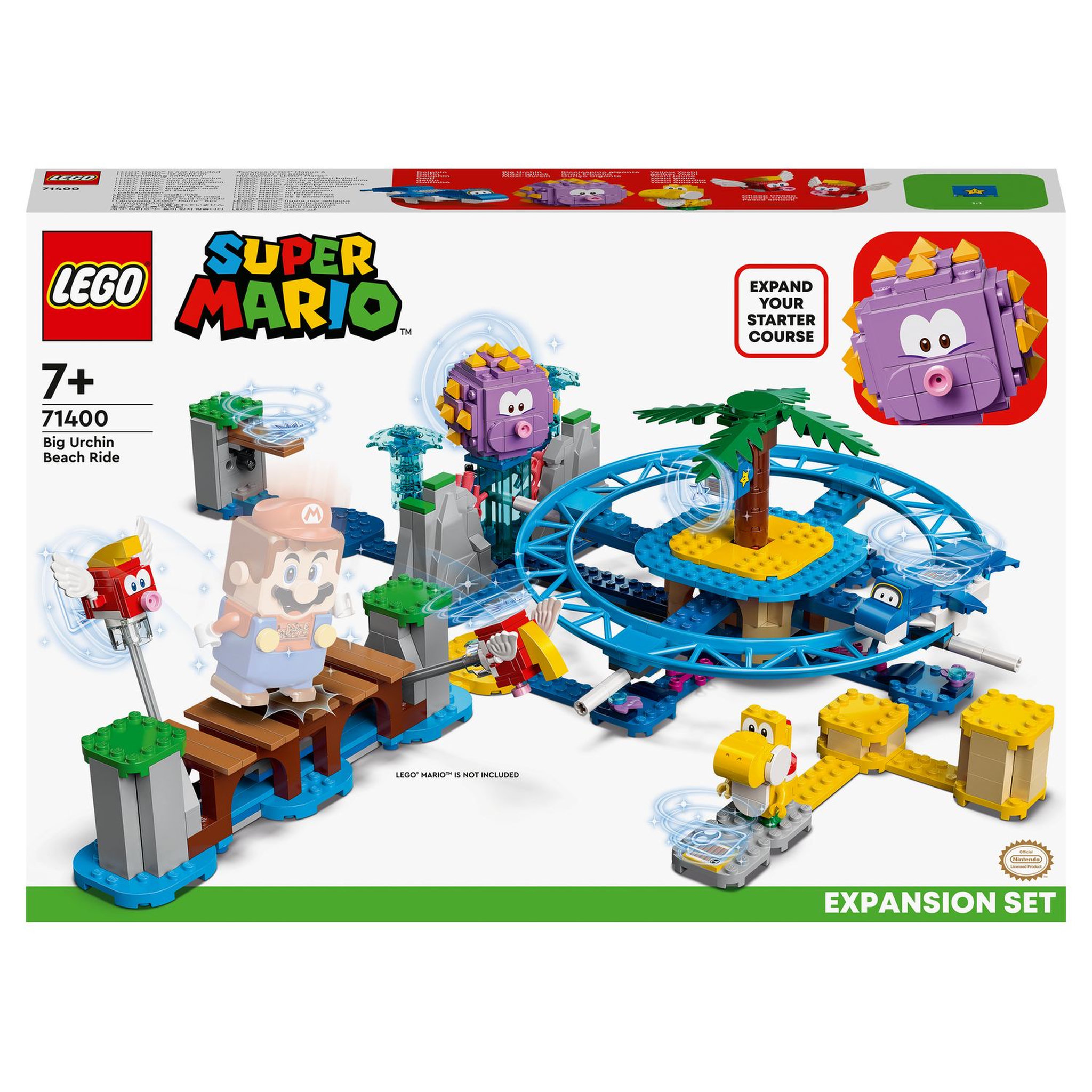 LEGO Super Mario 71400 Set d&rsquo;Extension La Plage Du Maxi-Oursin, Jeu de Construction