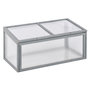 Voir la diapositive 1 : OUTSUNNY Mini serre de jardin serre à tomates dim. 90L x 46l x 40H cm toit ouvrable panneaux de polycarbonate bois sapin pré-huilé gris
