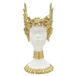 Paris Prix Statuette Buste Femme  Athena  38cm Blanc & Or