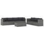 Voir la diapositive 3 : VIDAXL Salon de jardin 8 pcs avec coussins resine tressee gris