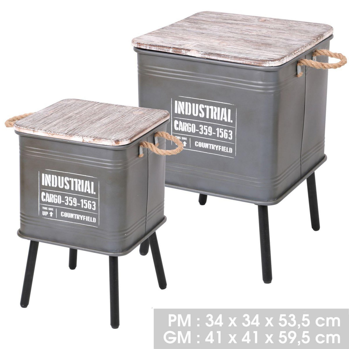 DIVERS 2 Tables d'appoint design industriel Loft