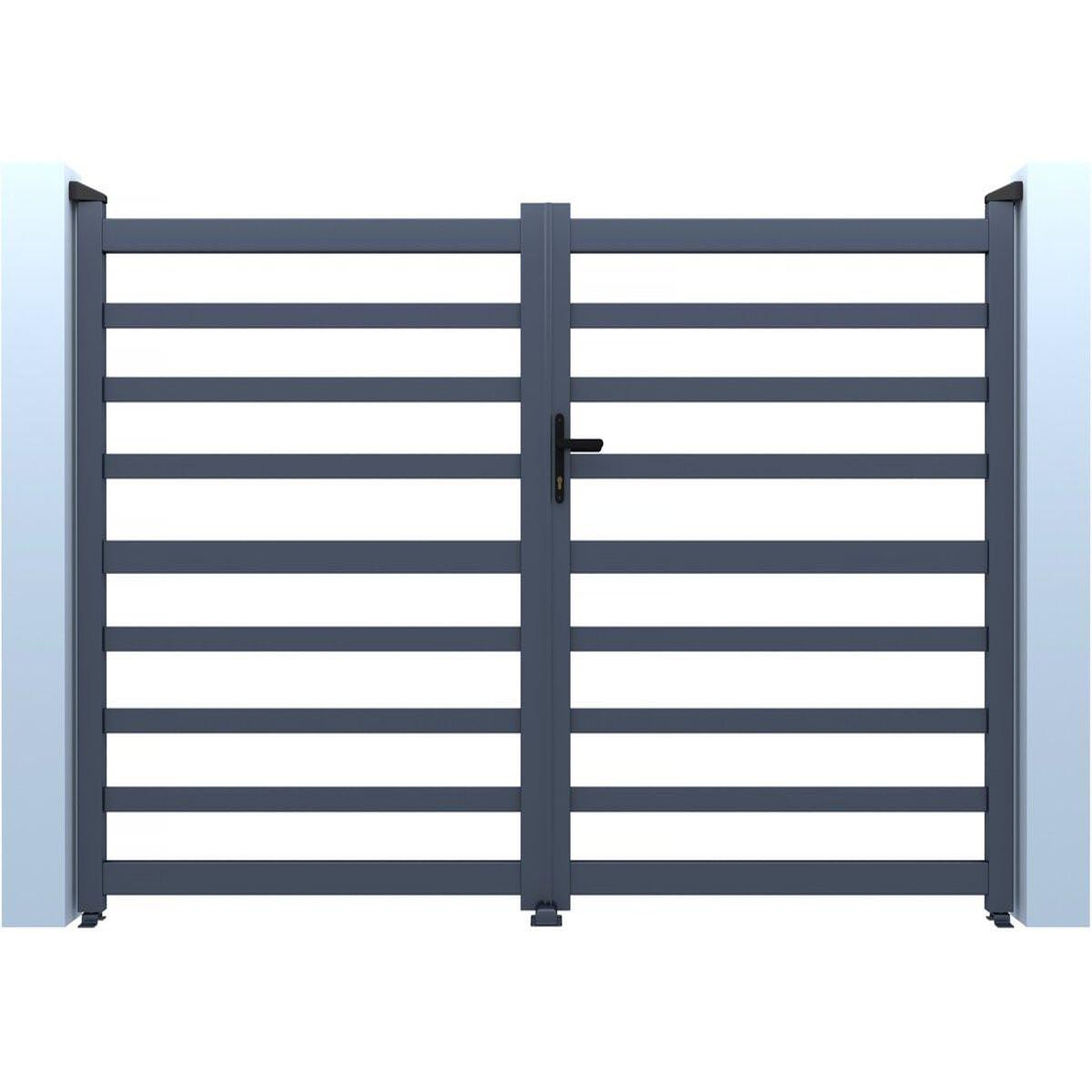 Habitat et Jardin Portail aluminium ajouré  Martin  - 300 x 180 cm - Gris