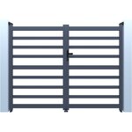 Habitat et Jardin Portail aluminium ajouré  Martin  - 300 x 180 cm - Gris