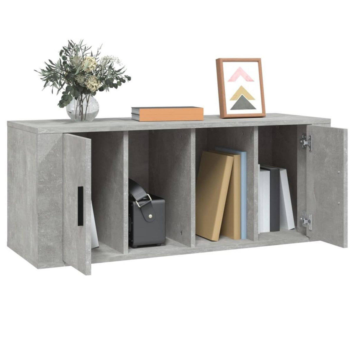 VIDAXL Meuble TV Gris beton 100x35x40 cm Bois d'ingenierie