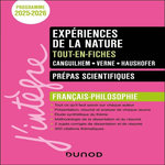 EXPERIENCES DE LA NATURE TOUT-EN-FICHES - PREPAS SCIENTIFIQUES FRANCAIS-PHILOSOPHIE. CANGUILHEM - VERNE - HAUSHOFER, EDITION 2025-2026, Chaumontet Olivia