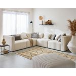 LISA DESIGN Nova - canapé modulable d'angle réversible - 6 places - avec pouf d'appoint - en velours. Coloris disponibles : Jaune, Vert, Beige, Bleu, Rouge, Gris