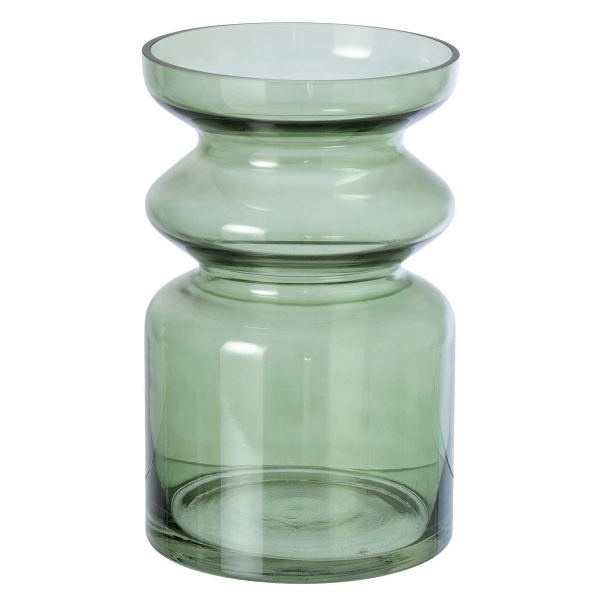 J-LINE Vase Design en Verre  Kurt  25cm Vert Olive