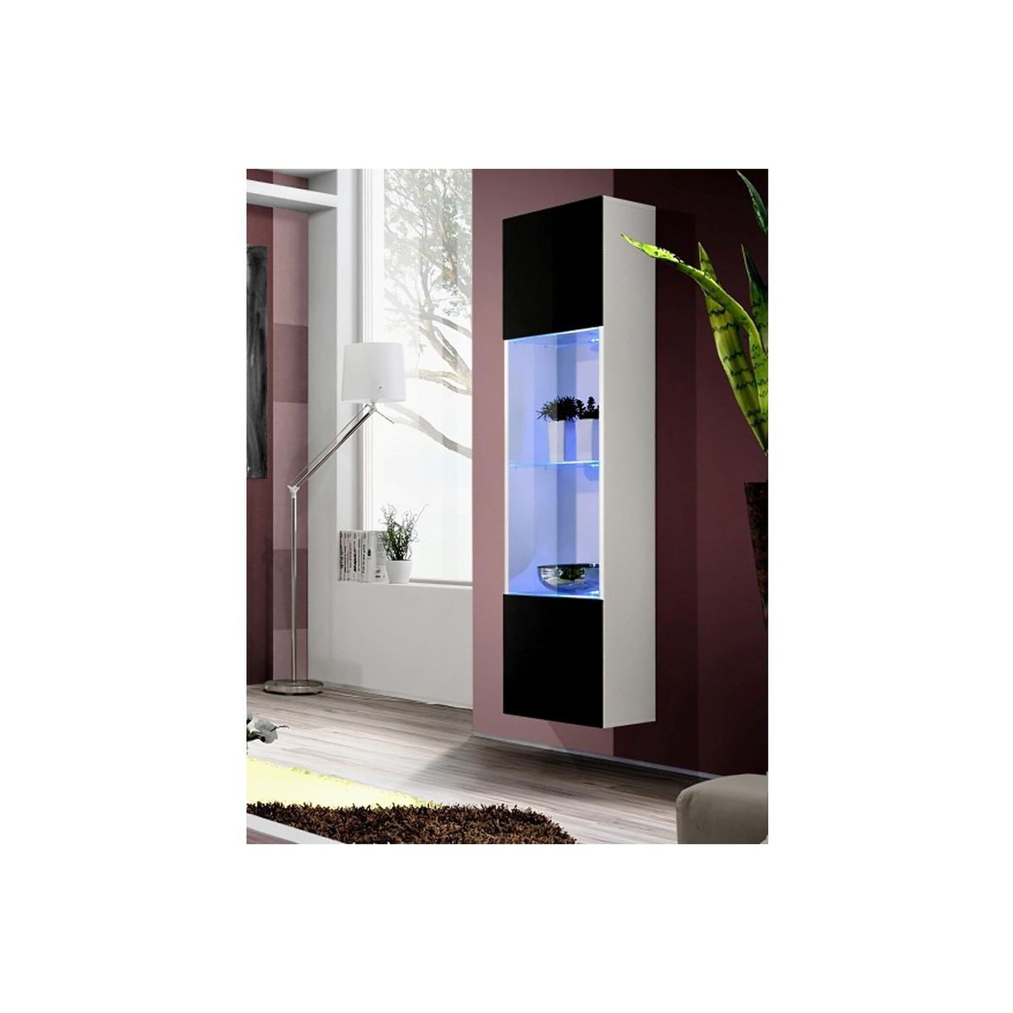 Voir la diapositive 1 : Paris Prix Vitrine led murale design  fly c3  170cm noir & blanc