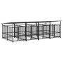 Voir la diapositive 2 : VIDAXL Chenil d'exterieur avec toit pour chiens Acier 7,51 m²