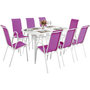 Voir la diapositive 1 : Habitat et Jardin Table et chaises de jardin en textilène  Cordoba XL 180  - Phoenix - 8 places - Fuschia
