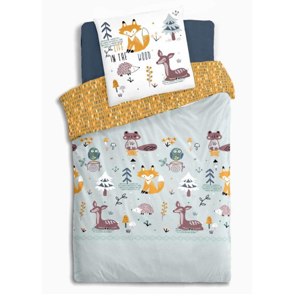 Dourev Housse de couette 140x200 WOOD + 1 taie