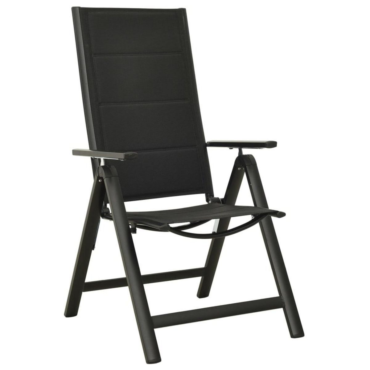 VIDAXL Chaises pliables de jardin lot de 2 Textilene et aluminium Noir