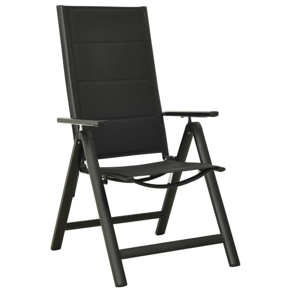 VIDAXL Chaises pliables de jardin lot de 2 Textilene et aluminium Noir