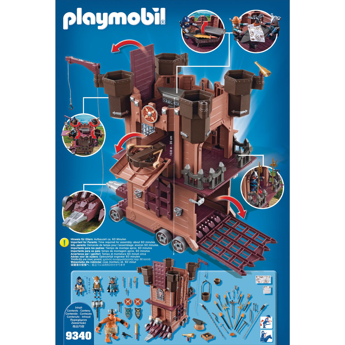 PLAYMOBIL 9340 - Knights - Tour d'attaque mobile des nains