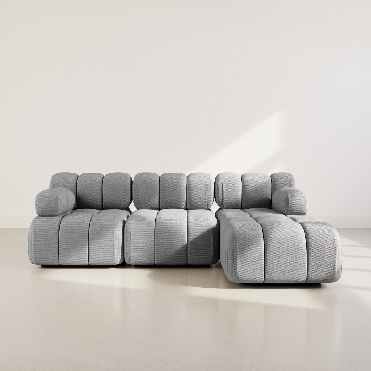 LISA DESIGN Ruby - canapé modulable d'angle droit 4 places en velours texturé