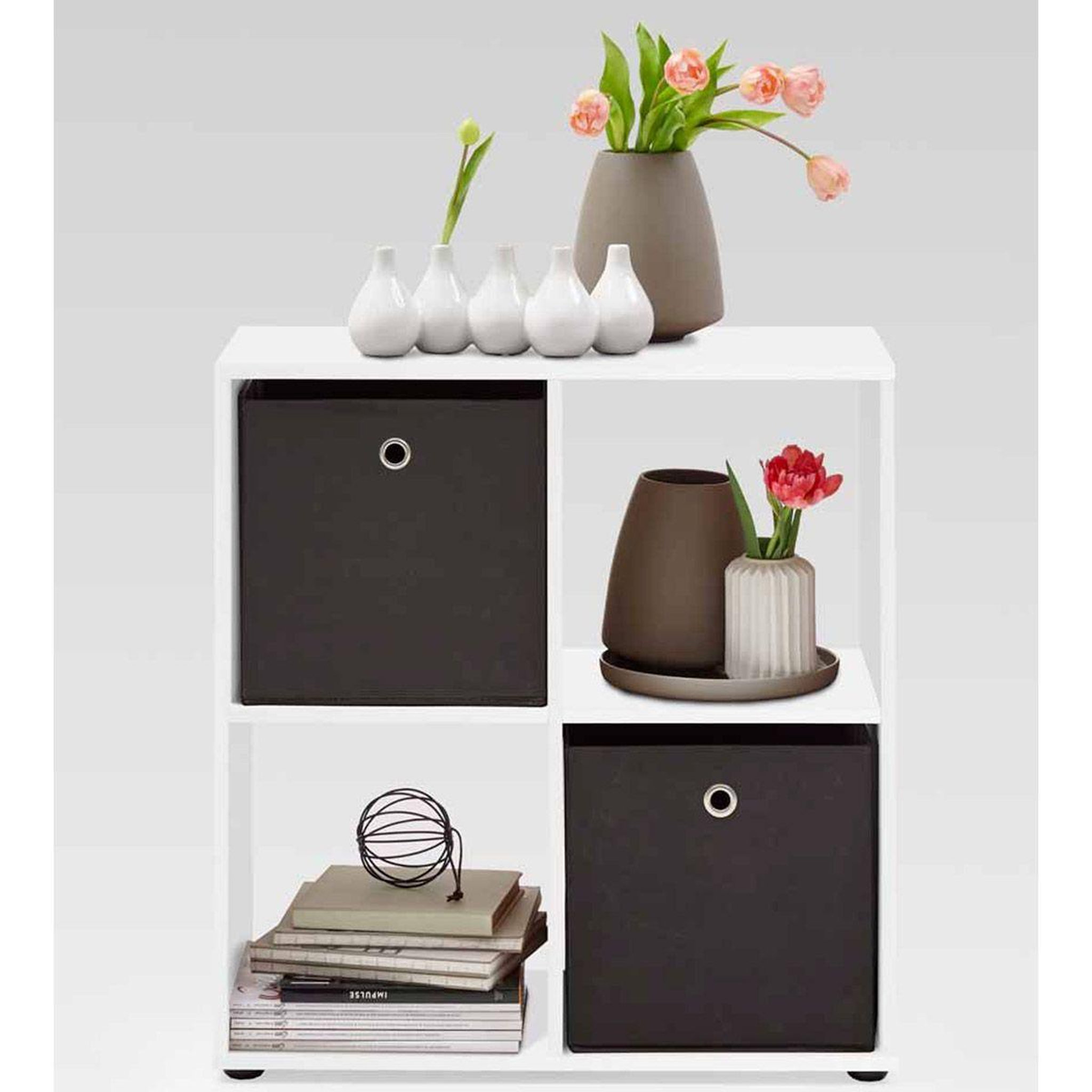 Voir la diapositive 2 : Paris Prix Étagère 4 cases design  gaman  70cm blanc