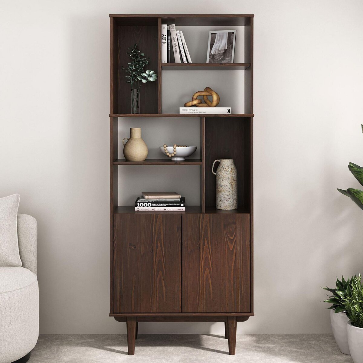 IDIMEX Buffet haut SIMONA H 188 cm en bois massif