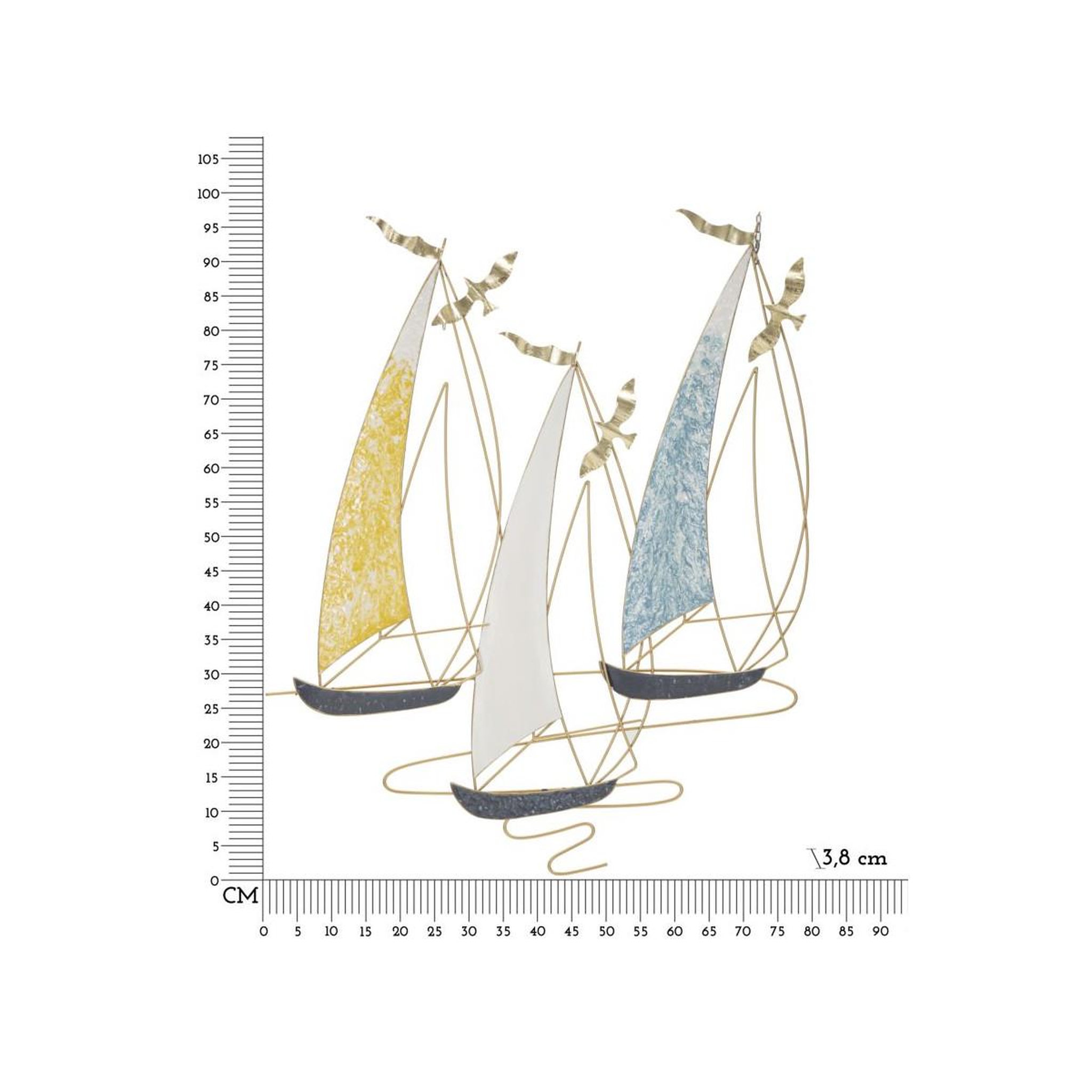 Voir la diapositive 6 : Paris Prix Décoration murale en métal  vela color  97cm multicolore