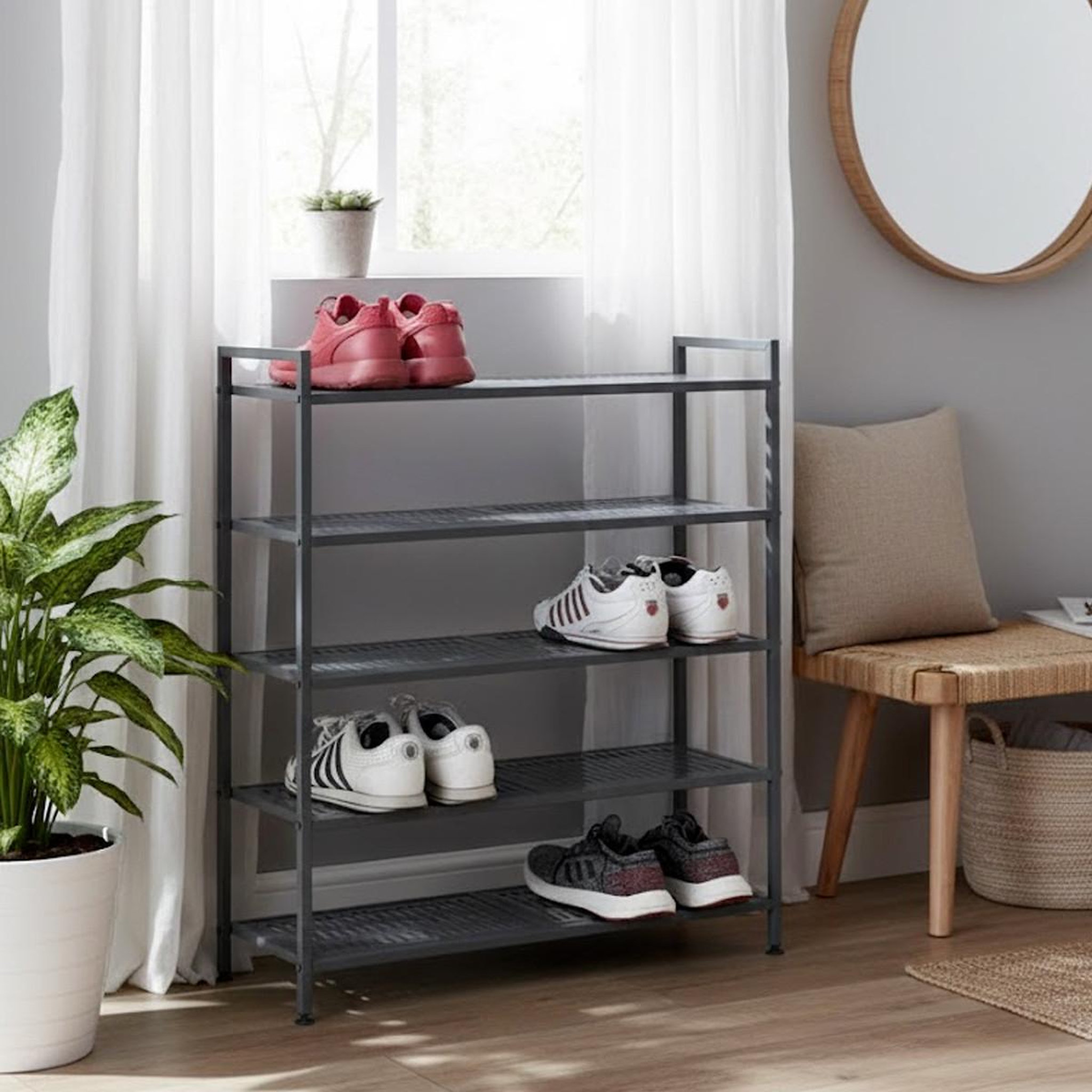 Voir la diapositive 5 : Paris Prix Étagère à chaussures 5 niveaux  arthur  90cm anthracite