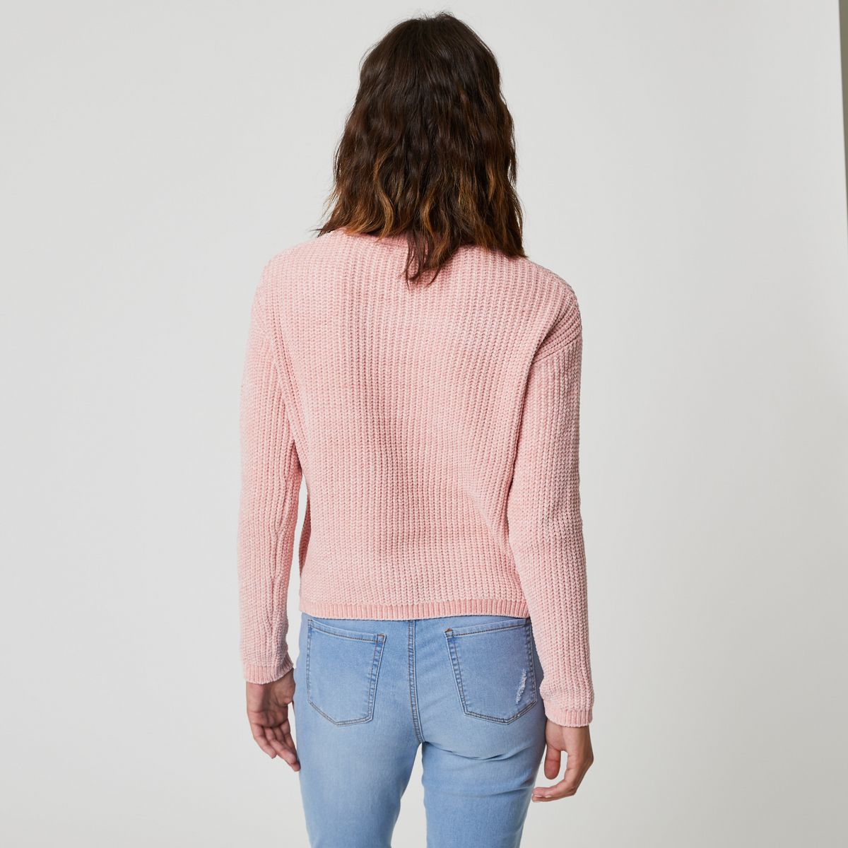 INEXTENSO Pull ajouré rose femme