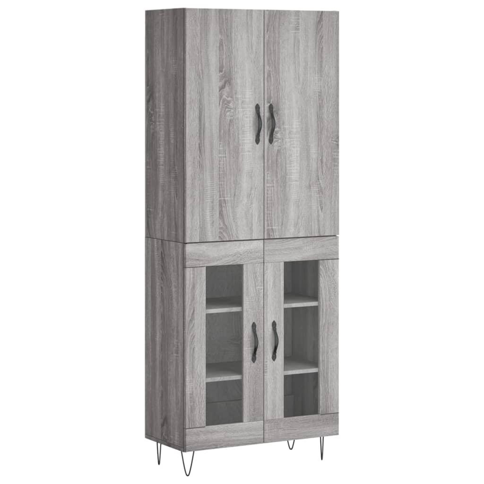 Voir la diapositive 2 : VIDAXL Buffet haut Sonoma gris 69,5x34x180 cm Bois d'ingenierie