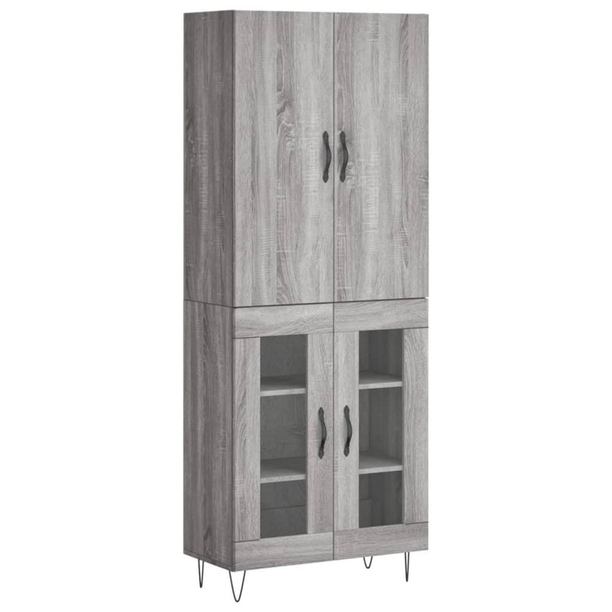 VIDAXL Buffet haut Sonoma gris 69,5x34x180 cm Bois d'ingenierie