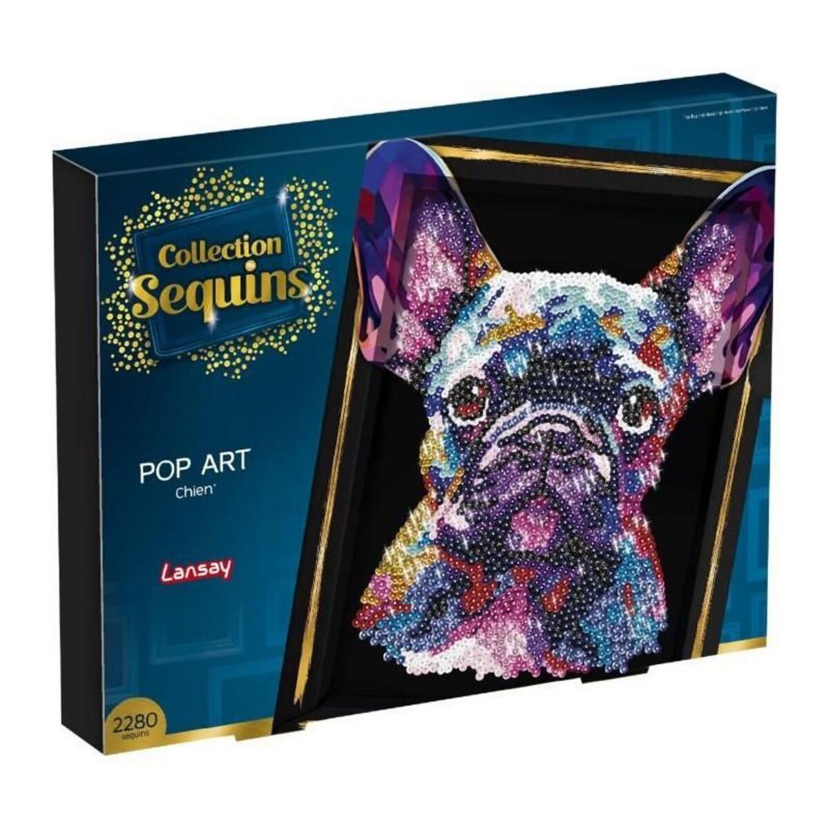 LANSAY Kit loisir créatif - LANSAY - Collection Sequins - Pop art chien - Des 14 ans