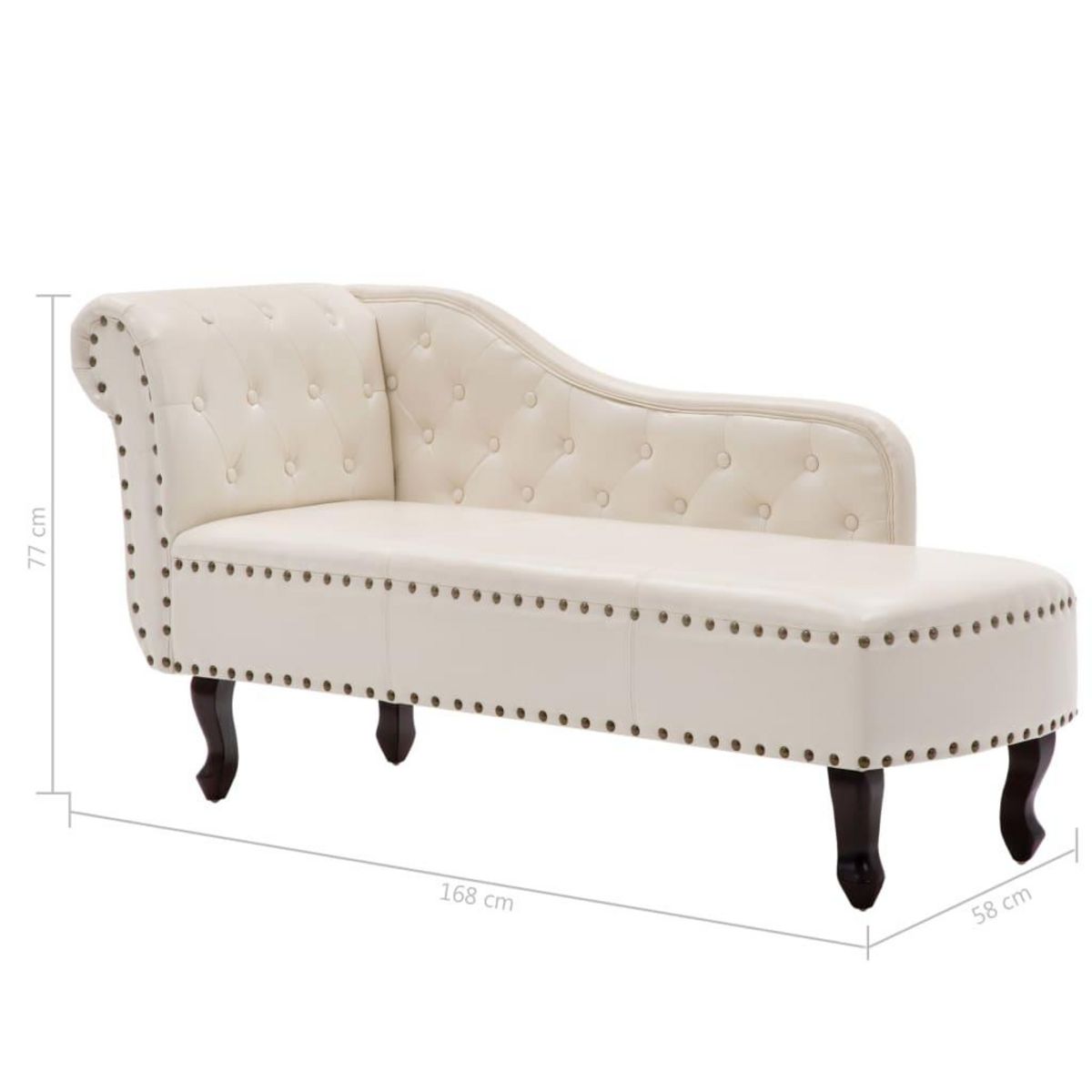 VIDAXL Chaise longue Blanc creme Similicuir