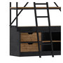 Voir la diapositive 6 : MAISON PAVANE Bibliothèque 160 cm en bois et métal avec échelle, 4 tiroirs-Kasi