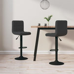 VIDAXL Tabourets de bar lot de 2 noir velours