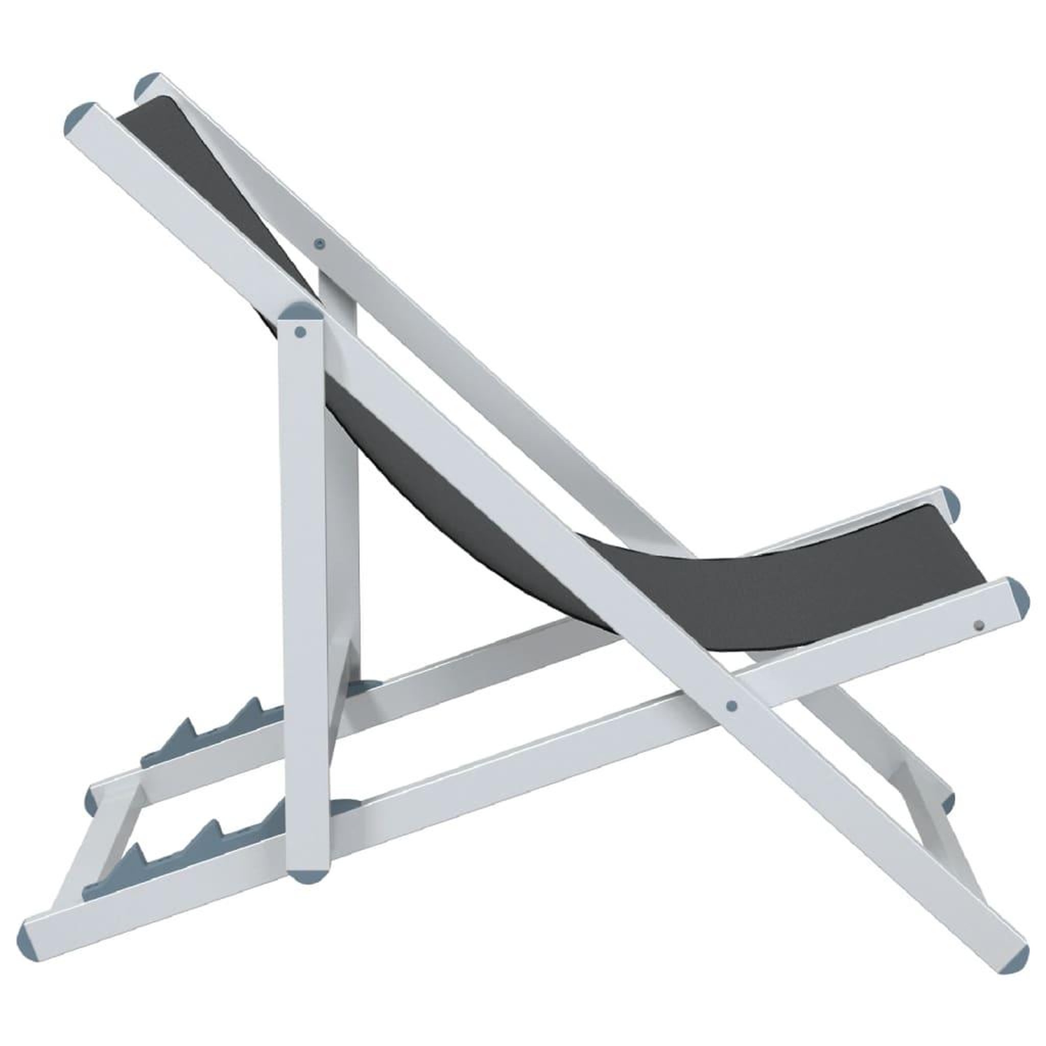 Voir la diapositive 5 : VIDAXL Chaises de plage pliantes lot de 2 gris aluminium et textilene