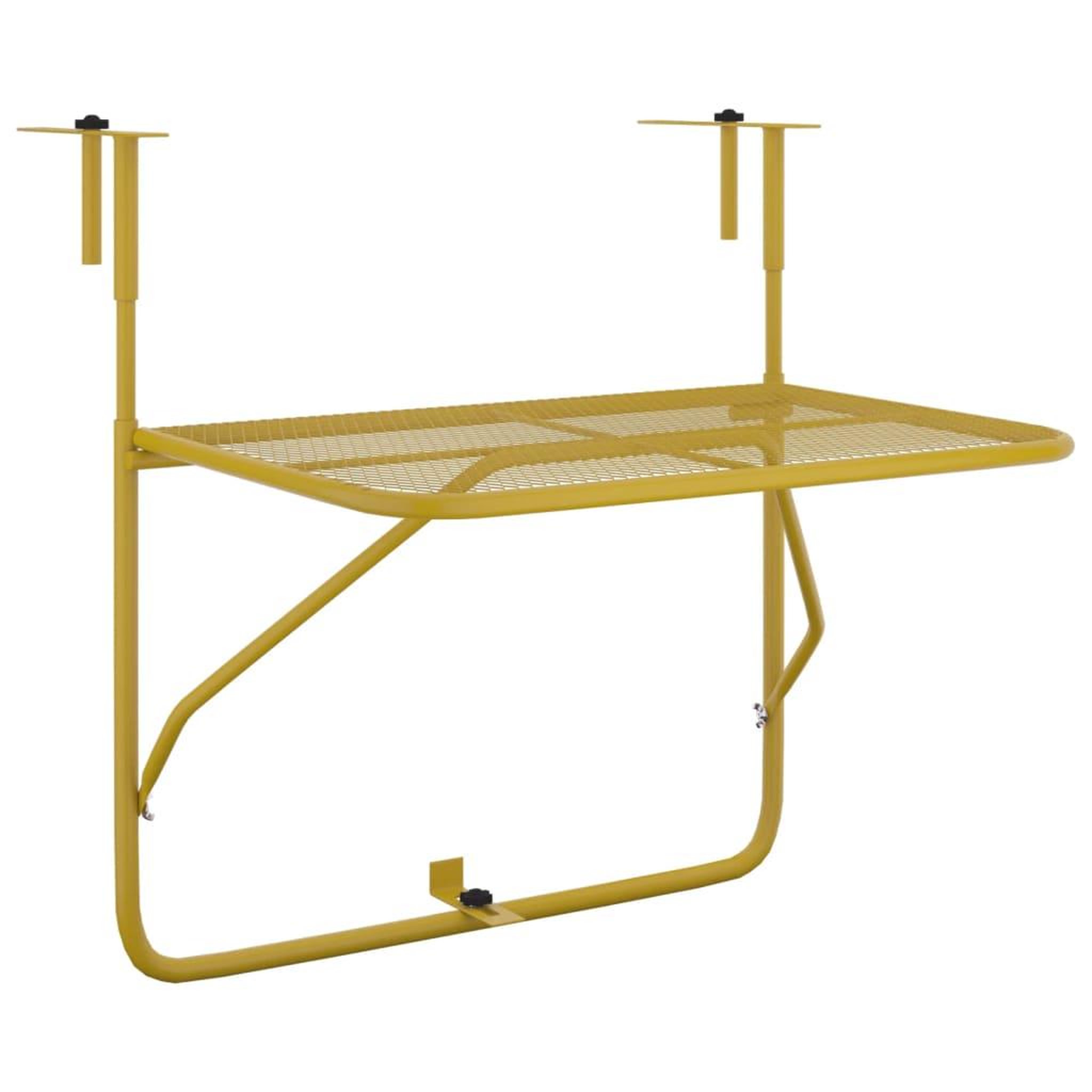 Voir la diapositive 2 : VIDAXL Table de balcon Dore 60x40 cm Acier