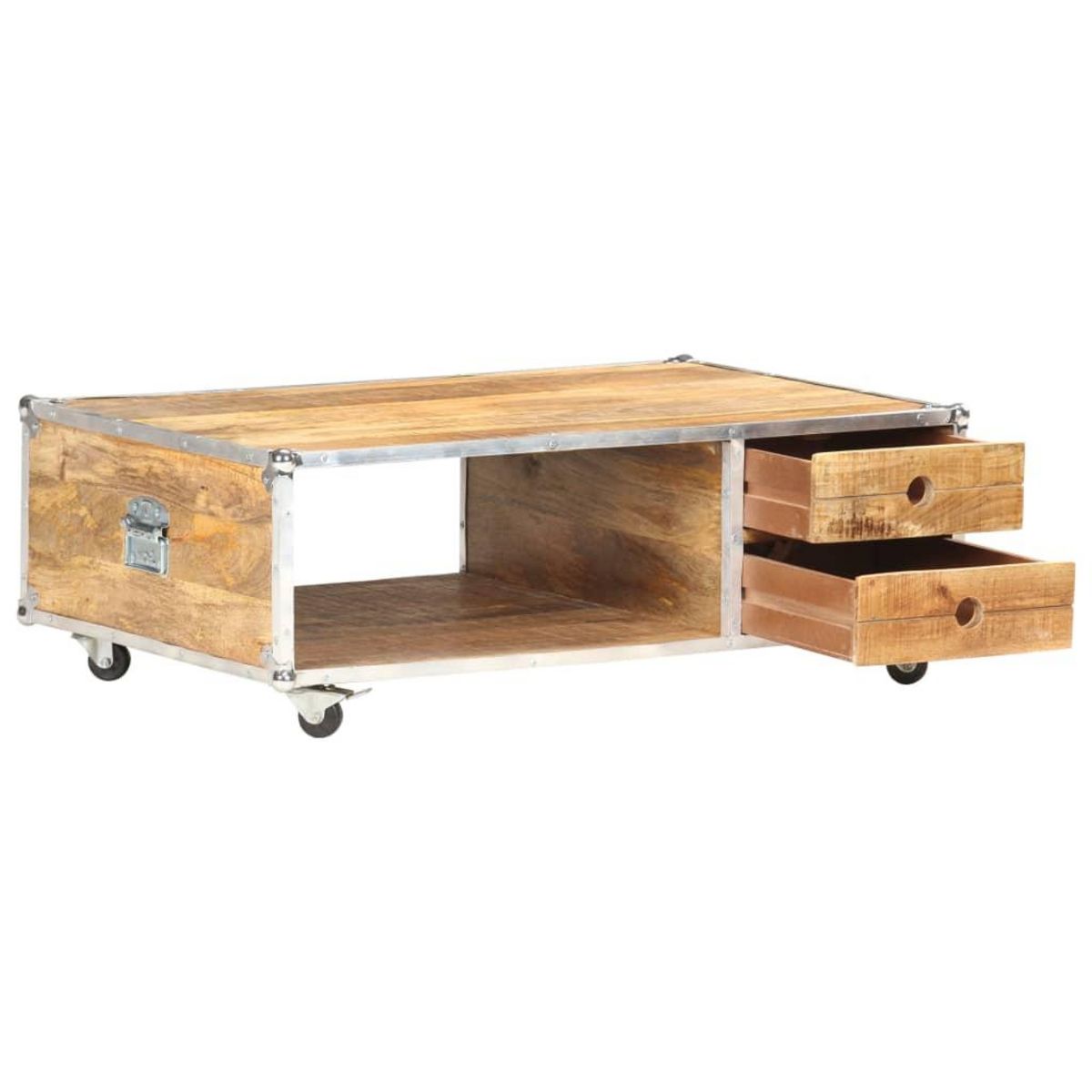 VIDAXL Table basse 89x59x33 cm Bois massif de manguier brut