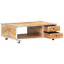 Voir la diapositive 2 : VIDAXL Table basse 89x59x33 cm Bois massif de manguier brut
