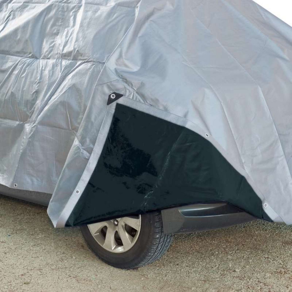  Bâche multifonctions grise et noire 200 g/m2 Werkapro 6 x 6 m