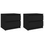 Voir la diapositive 1 : VIDAXL Tables de chevet 2 pcs Noir 50x39x43,5 cm Aggloméré