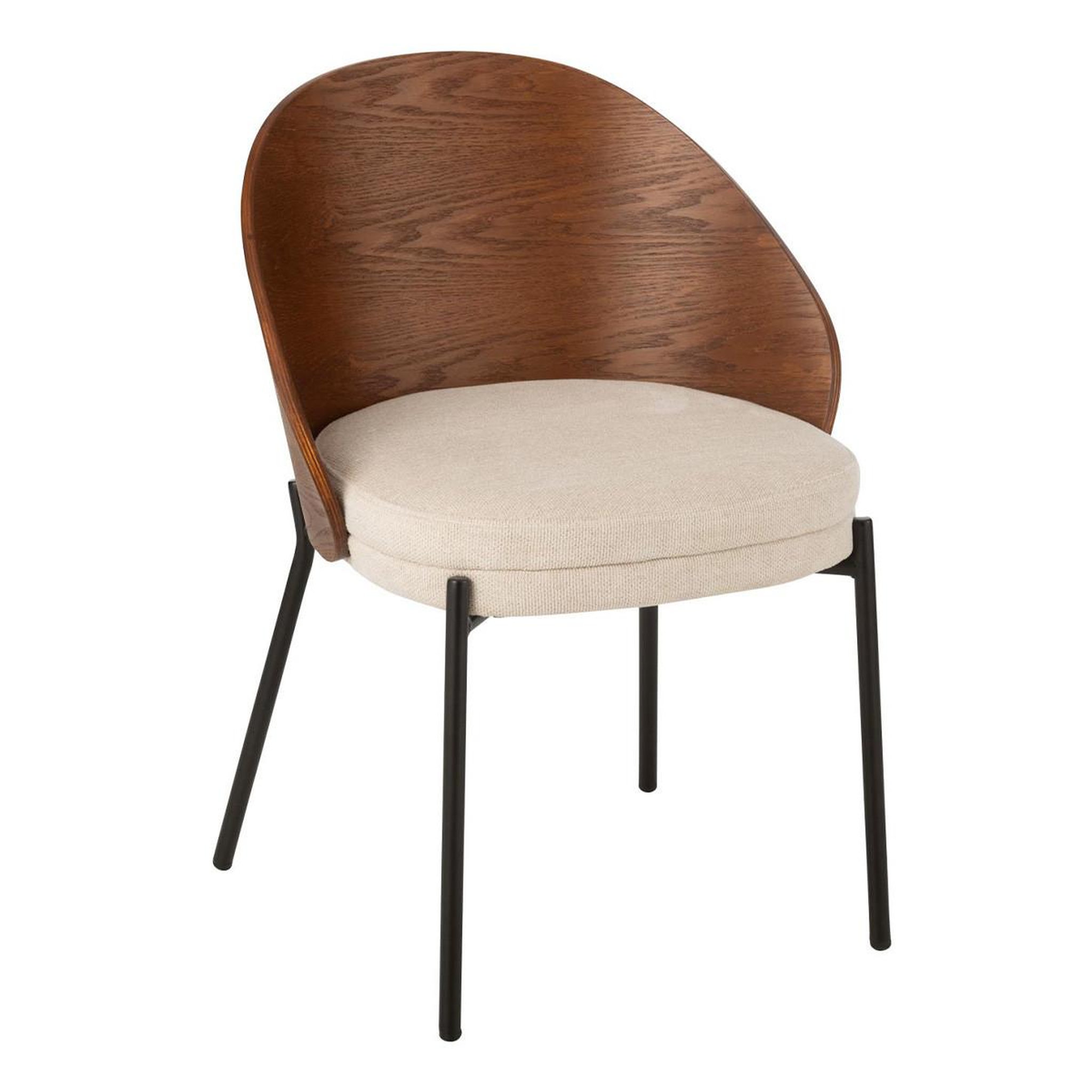 J-LINE Chaise design  lone  74cm marron & beige