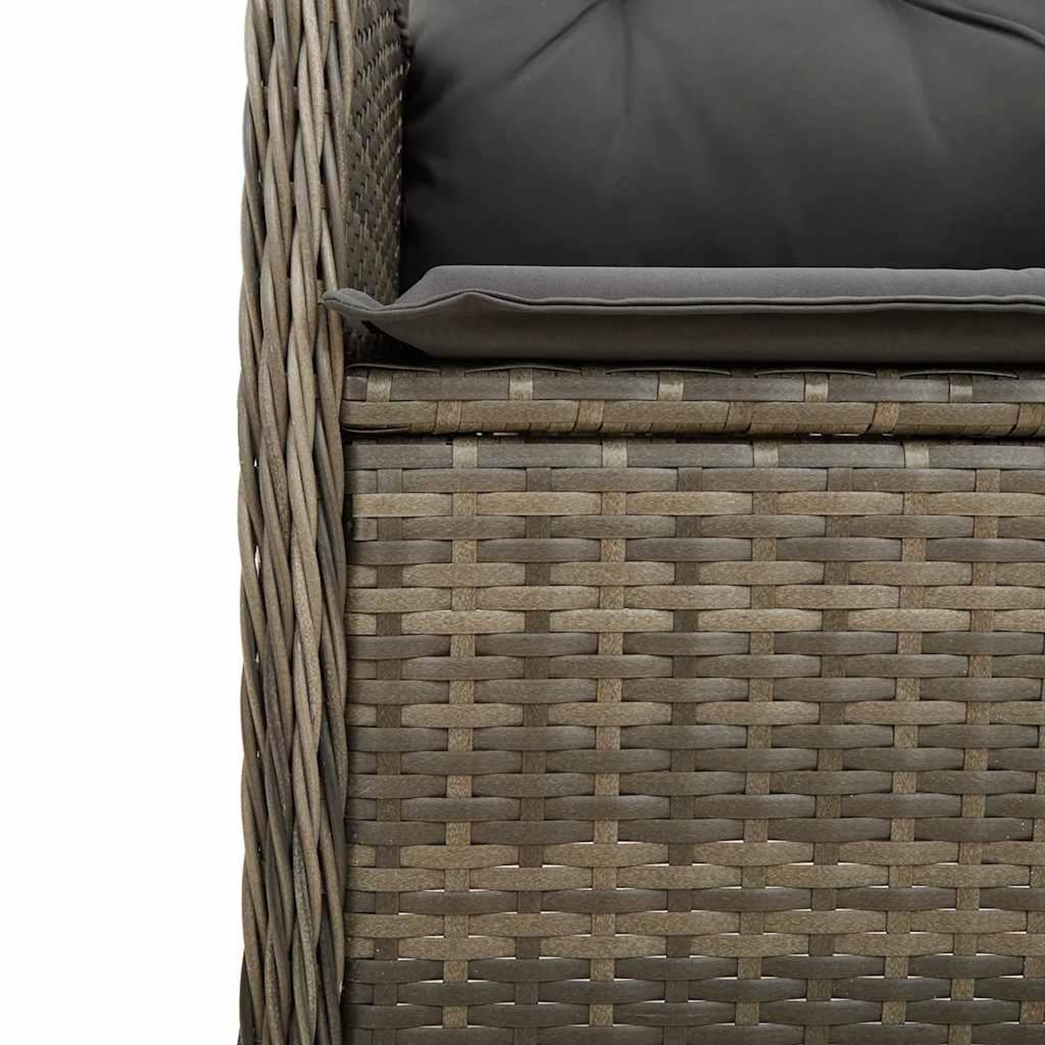 Voir la diapositive 5 : VIDAXL Ensemble de bistro de jardin 7 pcs coussins gris poly rotin