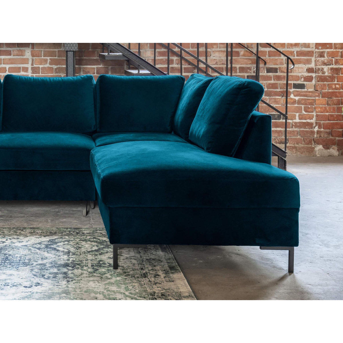 BEST MOBILIER Lilly - canapé d'angle droit - 5 places - convertible - en velours