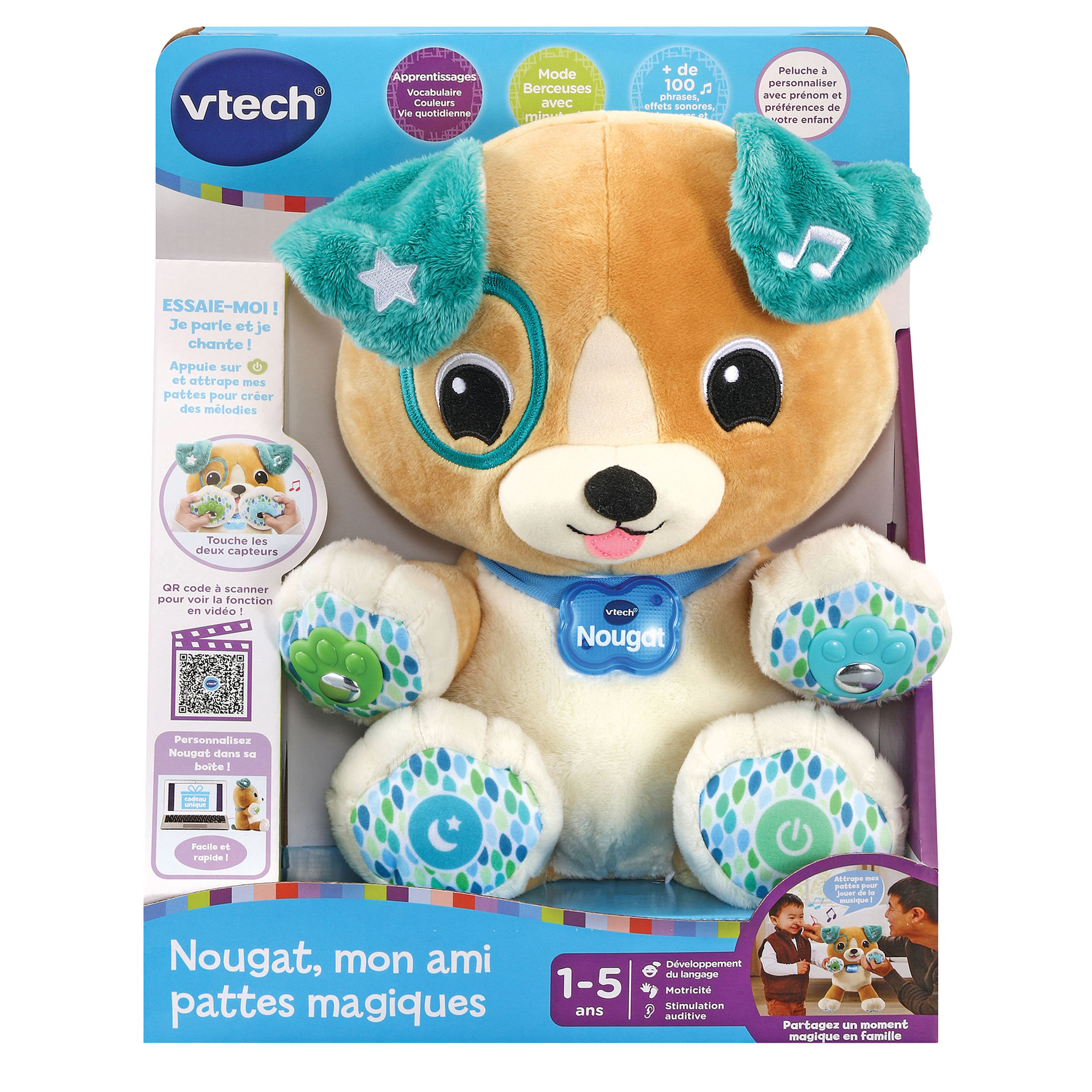 Voir la diapositive 3 : VTECH Peluche interactive Nougat mon ami pattes magiques