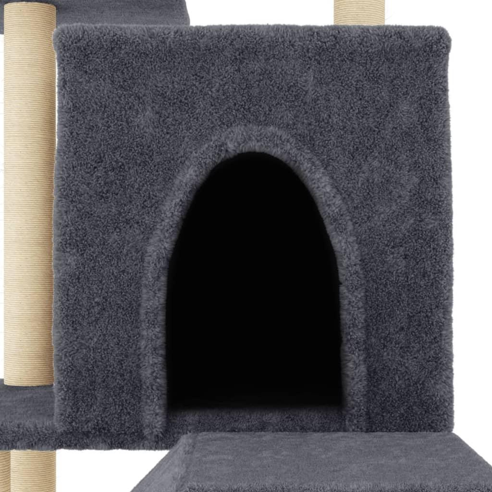 Voir la diapositive 5 : VIDAXL Arbre a chat avec griffoirs en sisal gris fonce 110,5 cm
